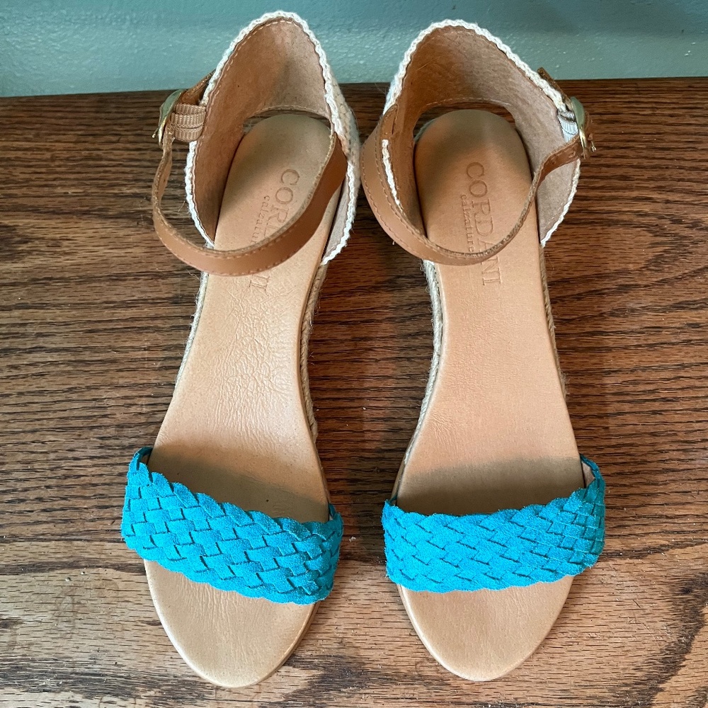 Cordani Sandals Espadrille with Woven Suede Straps Worn Once Size 7